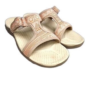 Skechers Outdoor Lifestyle Orange/Tan Adjustable T-Strap Slip On‎ Sandals Size 9